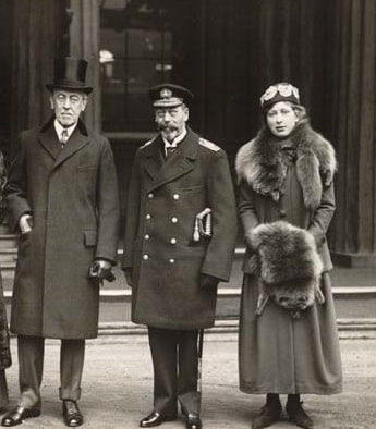 President Wilson with King George V and Princess Mary of England